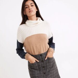 New Madewell  Wool Button-Front Mini Skirt in Windowpane size 16